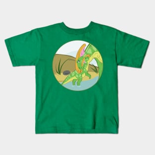 Parasaurolophus Mom and Baby Kids T-Shirt